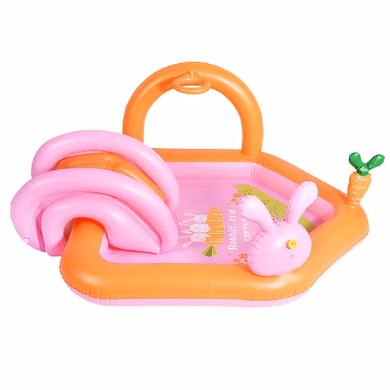 Piscine gonflable faite sur commande de glissière d'eau de piscine de centre de jeu d'enfant de thème de lapin